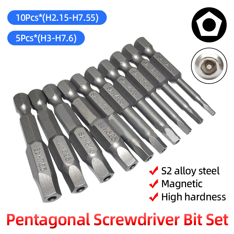 Pentalobe Screwdriver Set - Pentagonal Screwdriver Bit Set With Hole